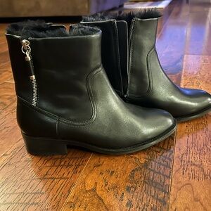 Black Ankle Boots with Zipper Detail